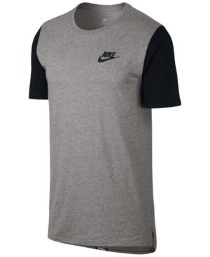 Nike Men's Sportswear Futura Colorblocked T-shirt In Dark Grey Heather ...