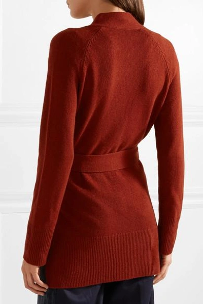 Shop Theory Malinka Belted Cashmere Cardigan In Red
