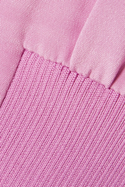 Shop Tibi Ruffled Silk Crepe De Chine Bomber Jacket In Pink
