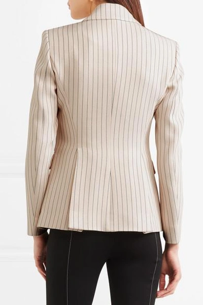 Shop Altuzarra Fenice Pinstriped Ottoman Blazer In Cream