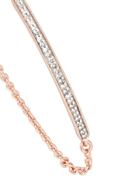 Shop Monica Vinader Skinny Bar Rose Gold Vermeil Diamond Bracelet