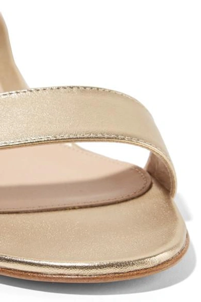 Shop Gianvito Rossi Versilia 20 Metallic Leather Sandals In Gold