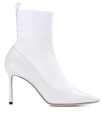 Shop Jimmy Choo Brandon 85 Ankle Boots In White