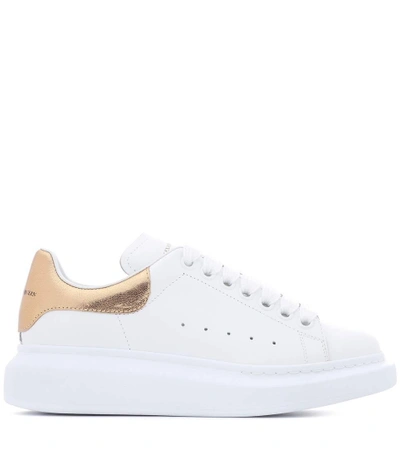 Shop Alexander Mcqueen Leather Platform Sneakers In White