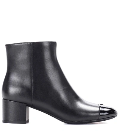 Shop Tory Burch Shelby Leather Ankle Boots In Black