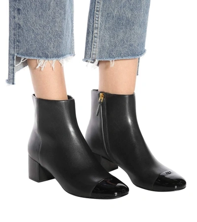Shop Tory Burch Shelby Leather Ankle Boots In Black