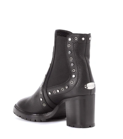 Shop Jimmy Choo Burrow 65 Leather Ankle Boots In Black