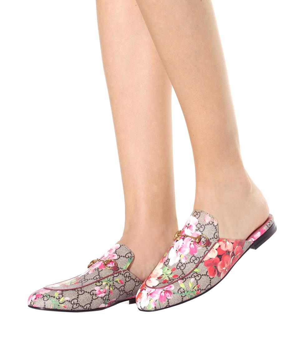 gucci princetown gg blooms slipper