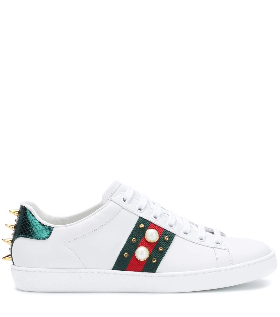 ace studded leather sneaker gucci