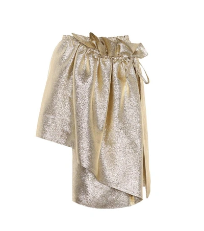 Shop Stella Mccartney Metallic Wrap Skirt In Gold