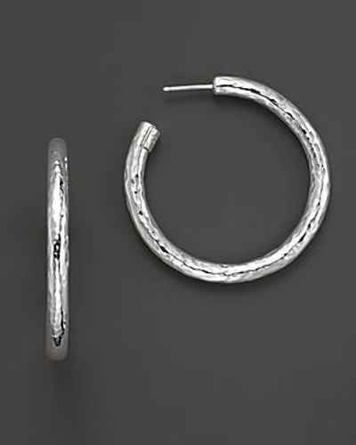 Shop Ippolita Sterling Silver Skinny Electroform Hoop Earrings