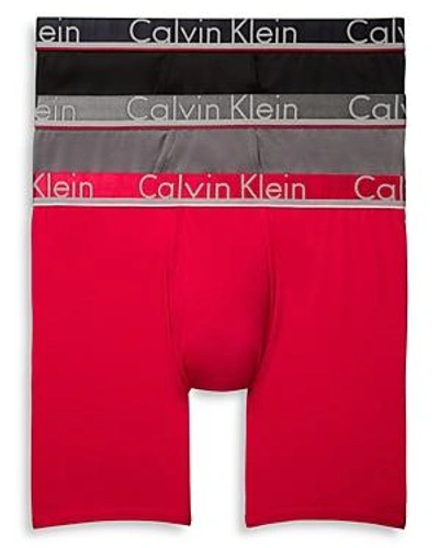 Shop Calvin Klein Boxer Brief, Pack Of 3 In Black/empower/gray Sky
