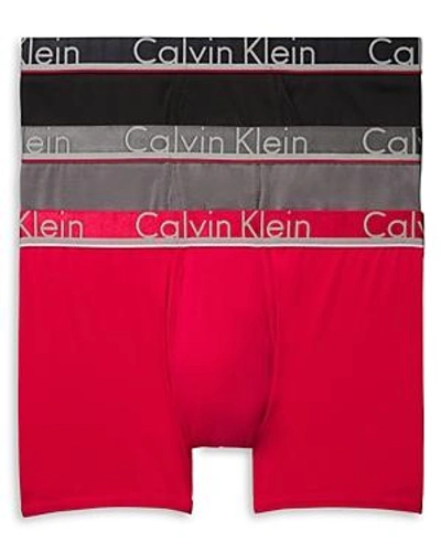Shop Calvin Klein Underwear Trunks, Pack Of 3 In Black/empower/gray Sky