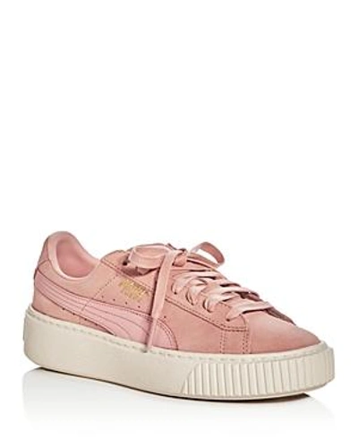 Shop Puma Women's Core Lace Up Platform Sneakers In Pink