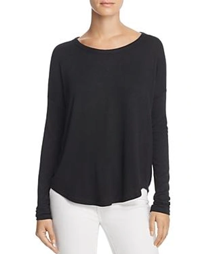 Rag & Bone Hudson Crewneck Long-sleeve Top In Black
