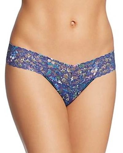 Shop Hanky Panky Low-rise Printed Thong In Floret
