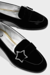 ALEXA CHUNG Crystal-Embellished Velvet Loafers