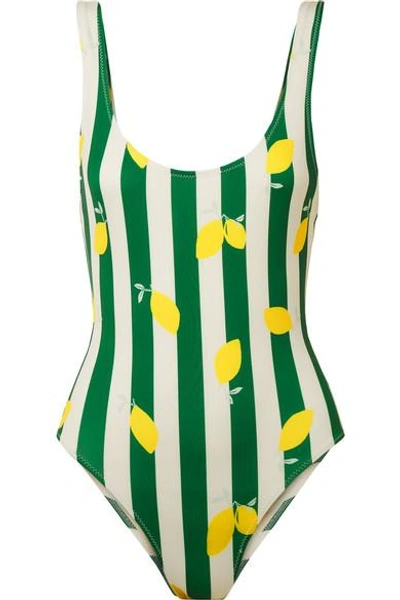 Shop Solid & Striped The Anne-marie Printed Swimsuit In Large