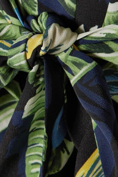 Shop Stella Mccartney Printed Silk Crepe De Chine Jumpsuit In Green