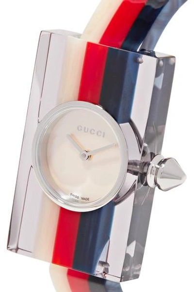 Shop Gucci Plexiglas Silver-tone Watch