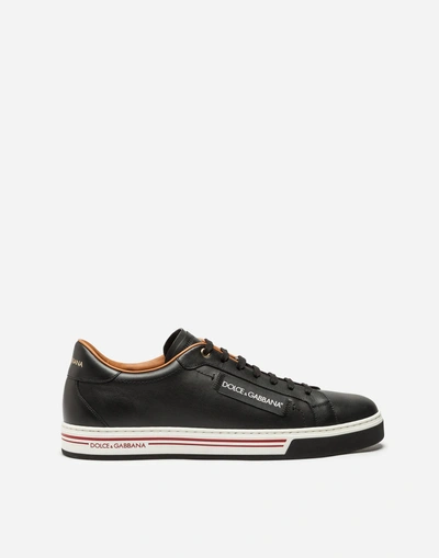 Shop Dolce & Gabbana Roma Sneakers In Nappa Calfskin In Black