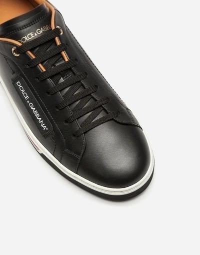 Shop Dolce & Gabbana Roma Sneakers In Nappa Calfskin In Black