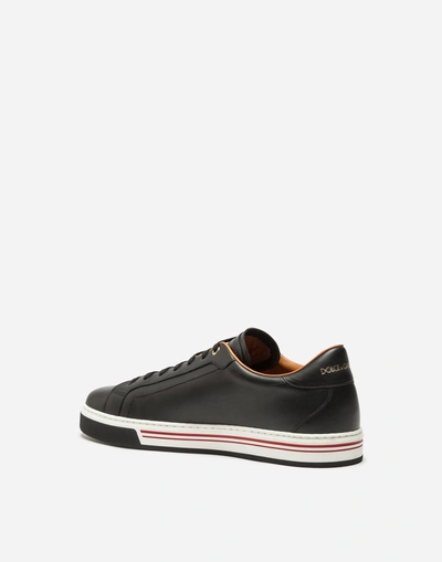 Shop Dolce & Gabbana Roma Sneakers In Nappa Calfskin In Black