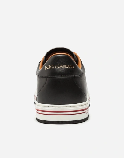 Shop Dolce & Gabbana Roma Sneakers In Nappa Calfskin In Black