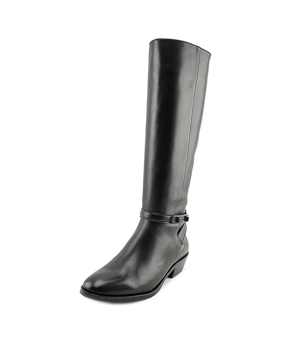 black leather knee high boots narrow calf