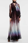 ELIE SAAB Printed Silk-Blend Georgette Gown