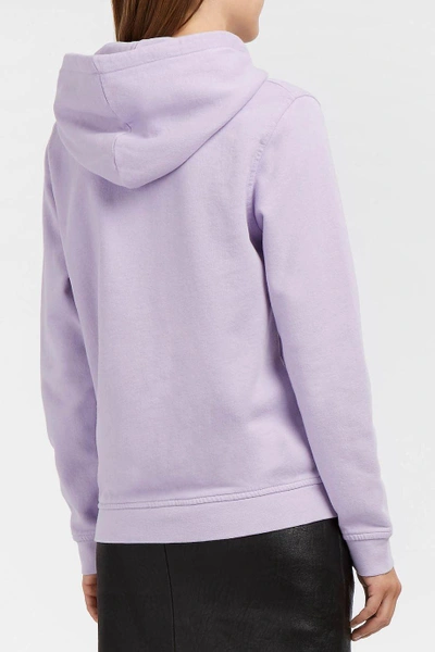 Shop Ganni Lott Isoli Embroidered Cotton-jersey Hooded Sweatshirt