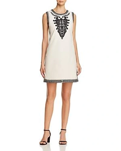 Shop Tory Burch Embroidered Shift Dress In New Ivory
