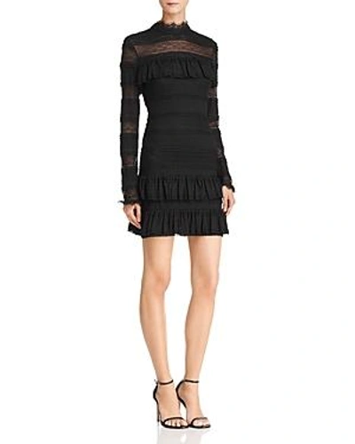 Shop Ella Moss Tiered Ruffled Lace Dress In Black