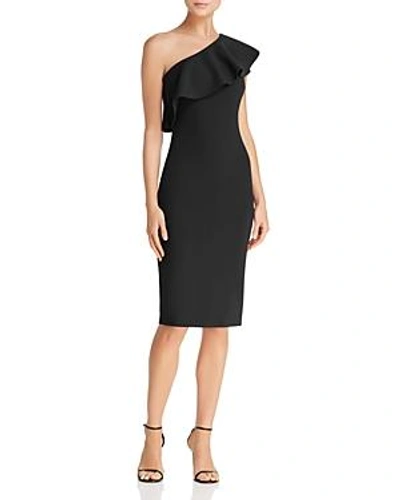 Shop Likely Wilshire Ruffled One-shoulder Dress In Black