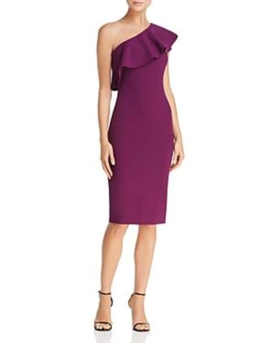 Shop Likely Wilshire Ruffled One-shoulder Dress In Electric Plum
