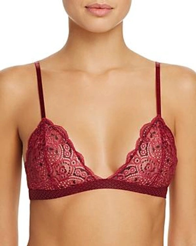 Shop Heidi Klum Intimates Tempting Lily Sheer Lace Wireless Bralette In Rhododendron/black