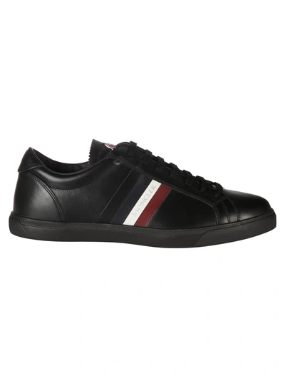 Moncler Men's Shoes Leather Trainers Sneakers La Monaco In Black | ModeSens