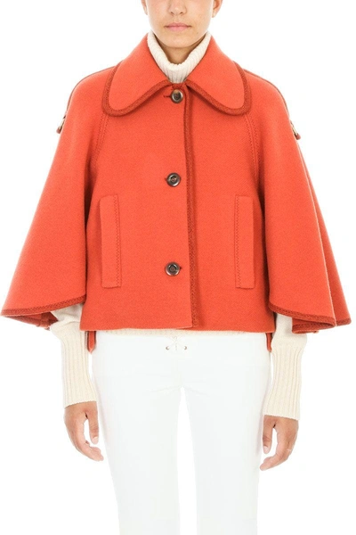Shop Chloé Cape Jacket In Red