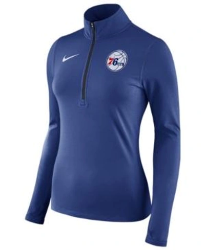 Shop Nike Women's Philadelphia 76ers Element Pullover In Blue