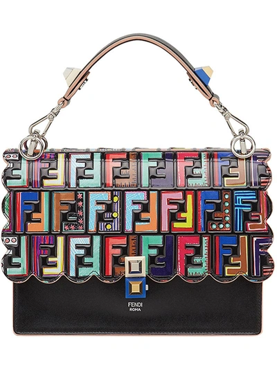 Shop Fendi Kan I Logo Handbag In Black