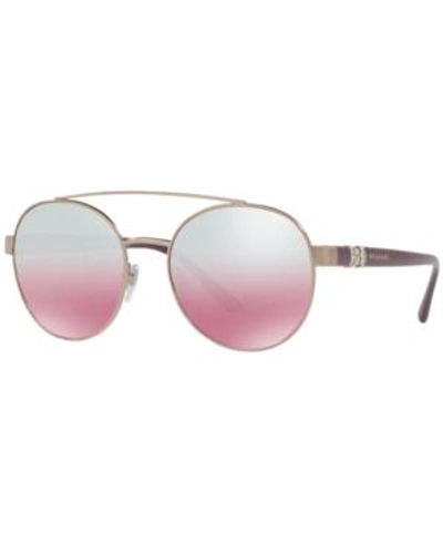 Shop Bvlgari Sunglasses, Bv6085b In Brown / Silver Mirror Gradient