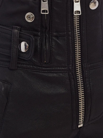 Shop Alexander Mcqueen Leather Capri Pants In Black
