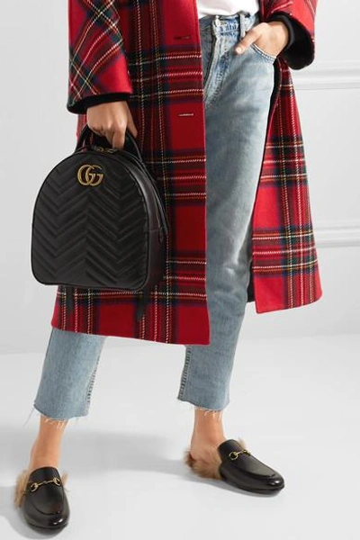 Shop Gucci Gg Marmont Quilted Leather Backpack In Black