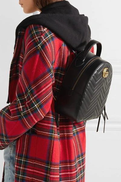 Shop Gucci Gg Marmont Quilted Leather Backpack In Black