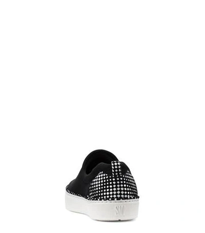 Shop Stuart Weitzman The Recovery Sneaker In Black Woven Fabric