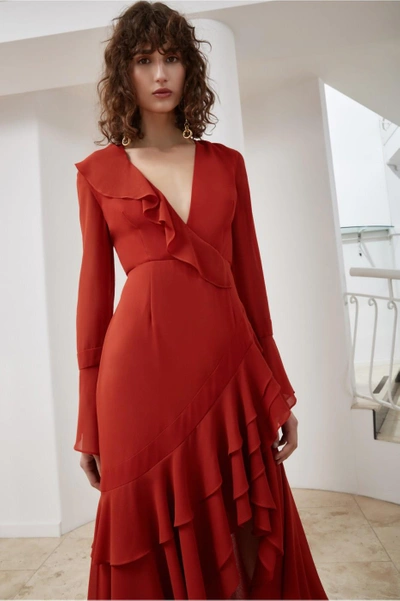 Shop C/meo Collective Allude Long Sleeve Dress In Red