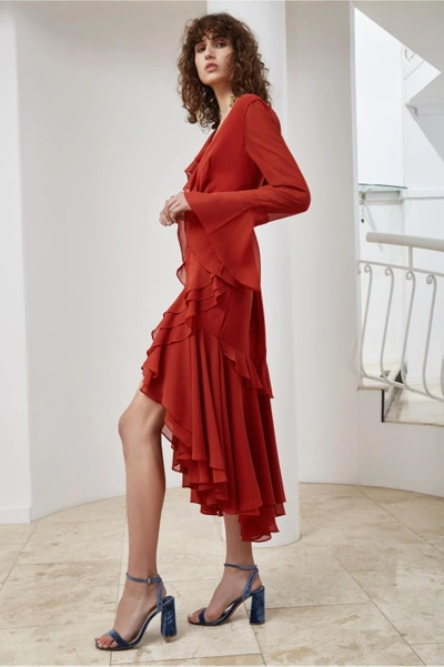 Shop C/meo Collective Allude Long Sleeve Dress In Red