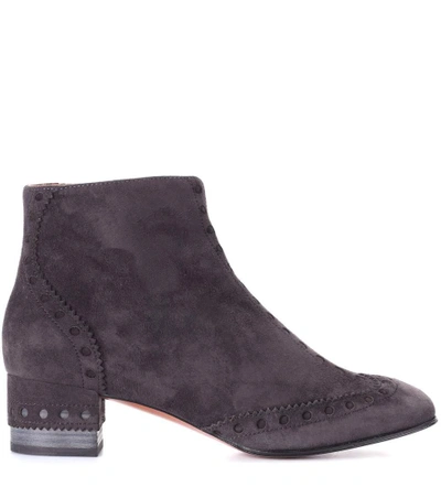 Shop Chloé Perry Suede Ankle Boots In Grey