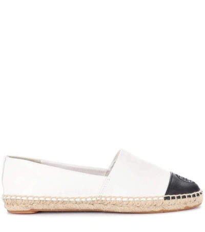 Shop Tory Burch Leather Espadrilles In White