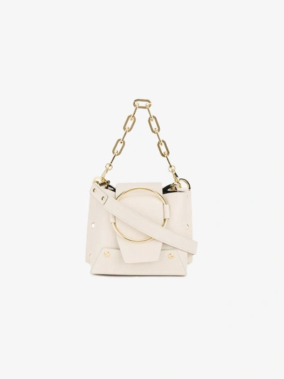 Shop Yuzefi Cream Delila Mini Leather Bucket Bag In Nude&neutrals